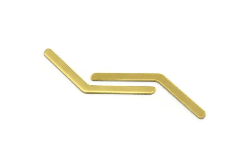 12 Raw Brass Chevrons (50x3.80x0.80mm) Y086