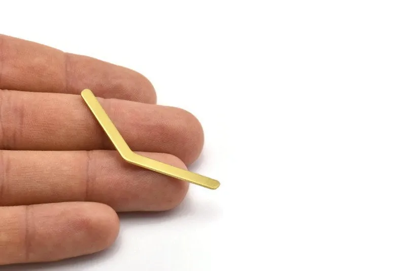 12 Raw Brass Chevrons (50x3.80x0.80mm) Y086
