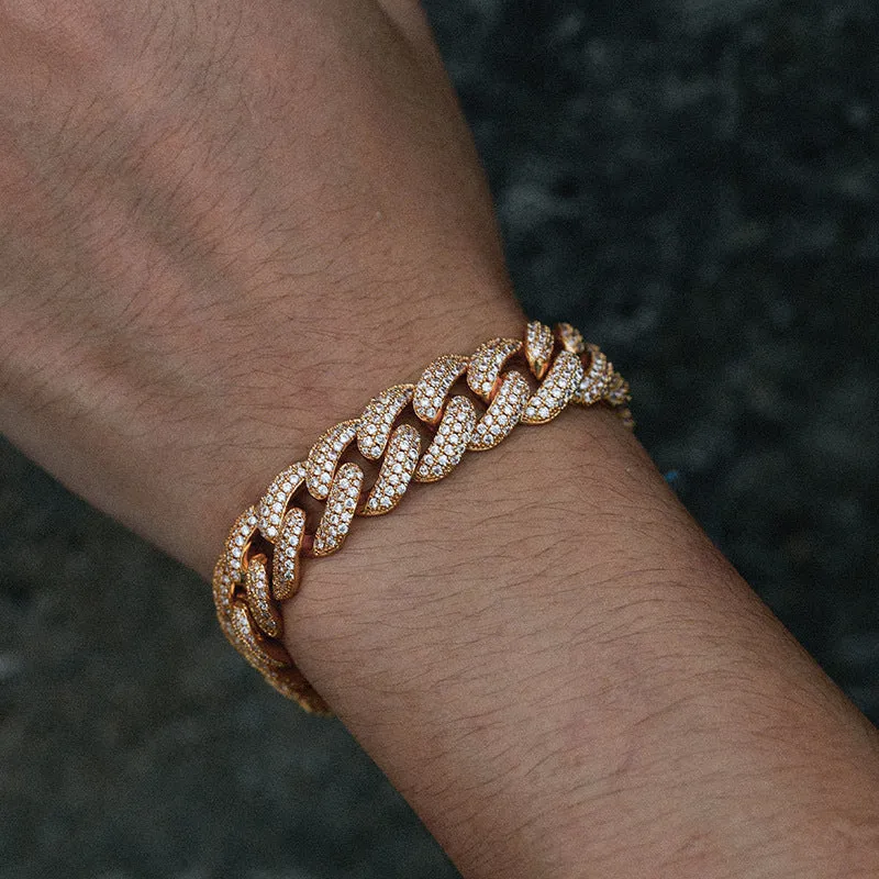 15mm Iced Out Box Clasp Cuban Chain