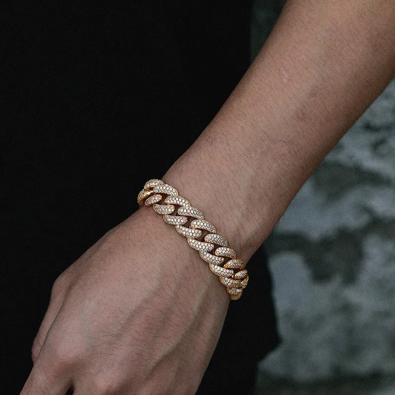 15mm Iced Out Box Clasp Cuban Chain