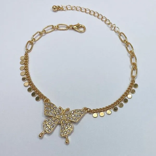 2PC Butterfly Charm Bracelet