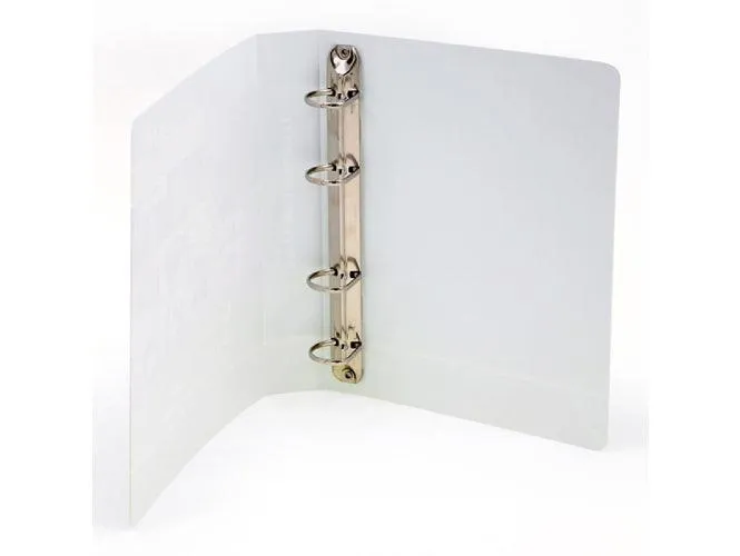 Alpha Presentation Binder 4 Rings A4, 63mm Spine, White (407)