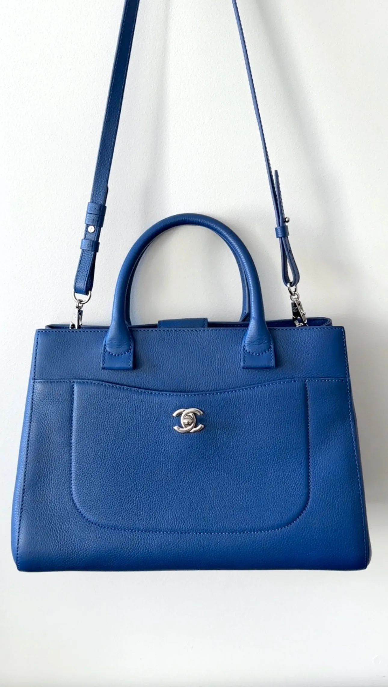 Chanel Blue Small Neo Executive Tote Two Way Bag