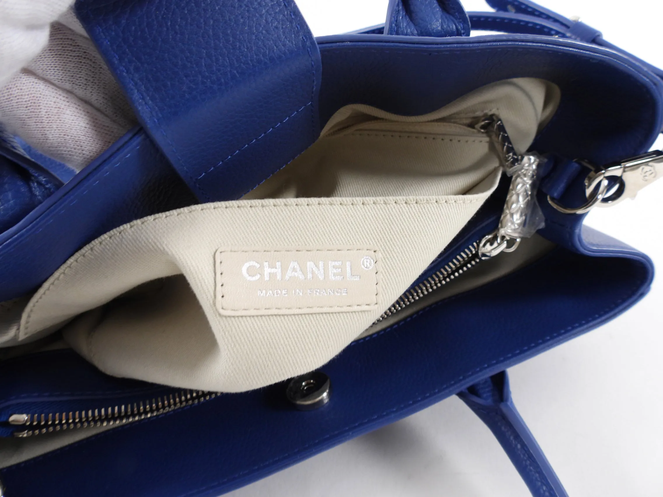 Chanel Blue Small Neo Executive Tote Two Way Bag
