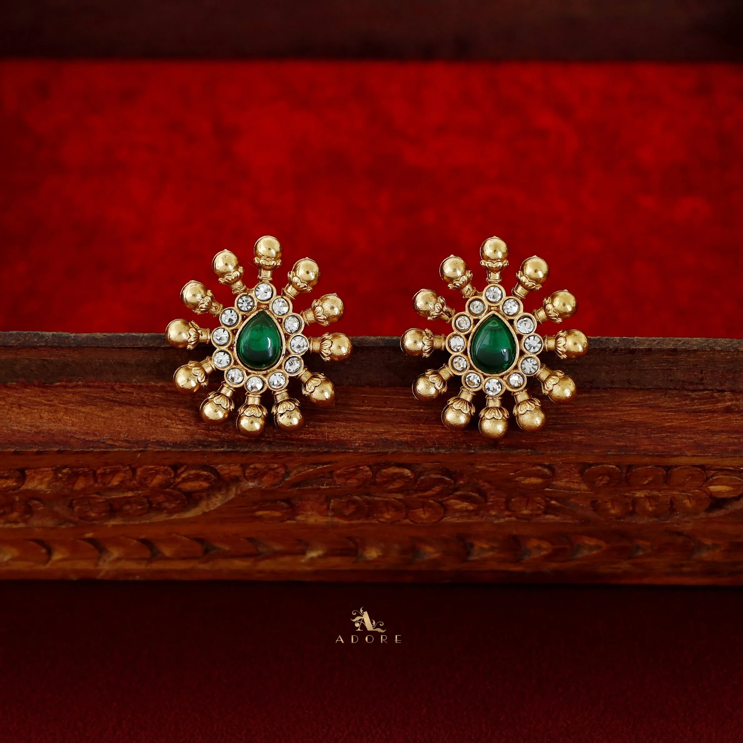 Charuvarsh 3 Layer Golden Ball Choker With Earring