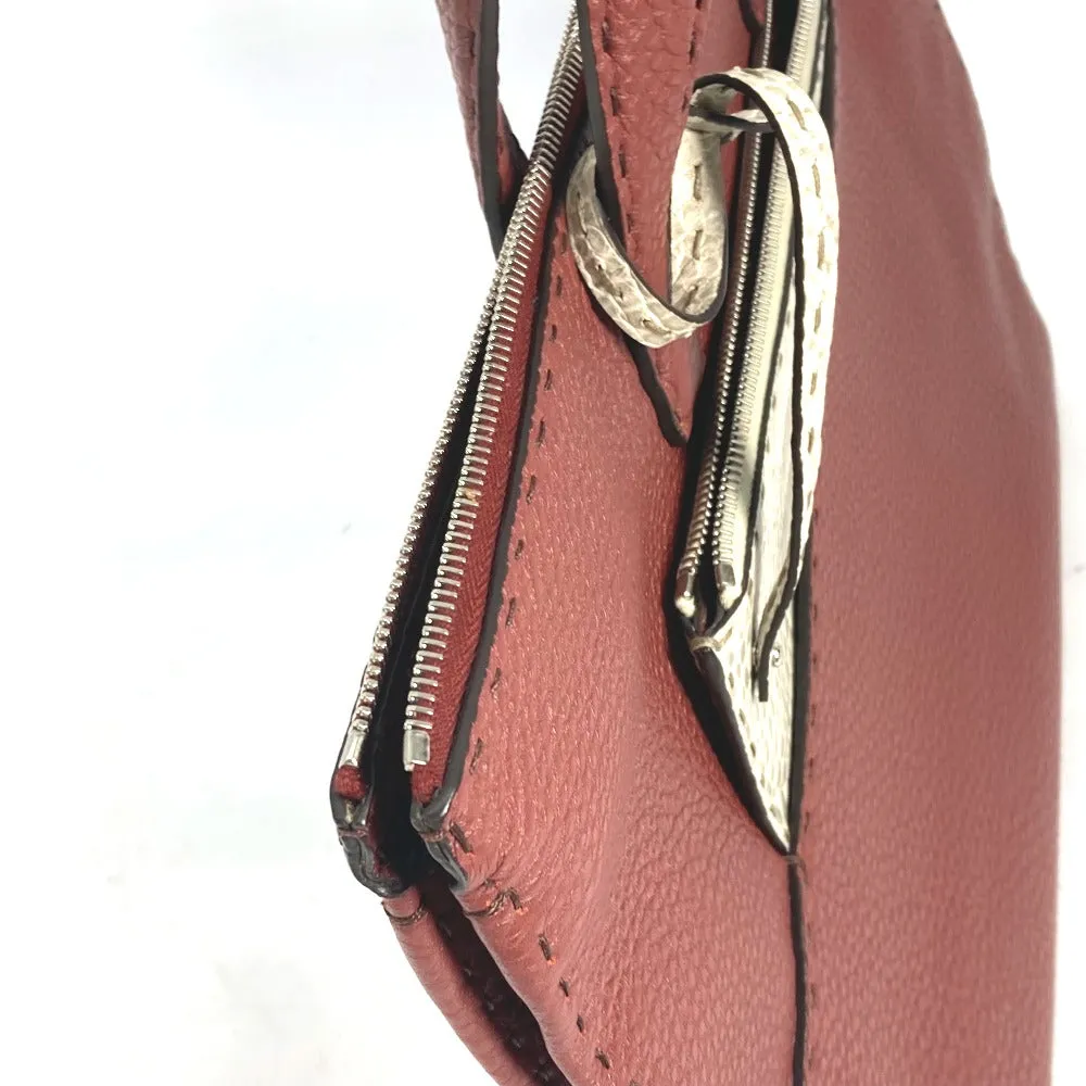 FENDI Business bag leather Brown Handbag Celeria mens Used