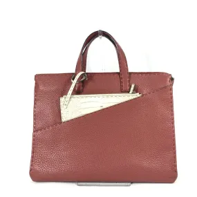 FENDI Business bag leather Brown Handbag Celeria mens Used