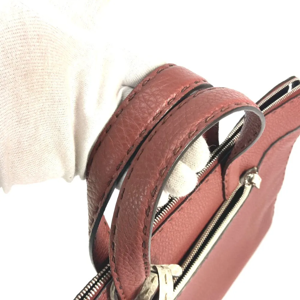 FENDI Business bag leather Brown Handbag Celeria mens Used