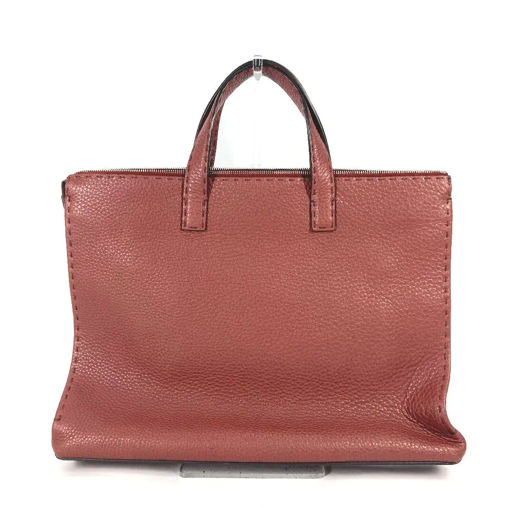FENDI Business bag leather Brown Handbag Celeria mens Used
