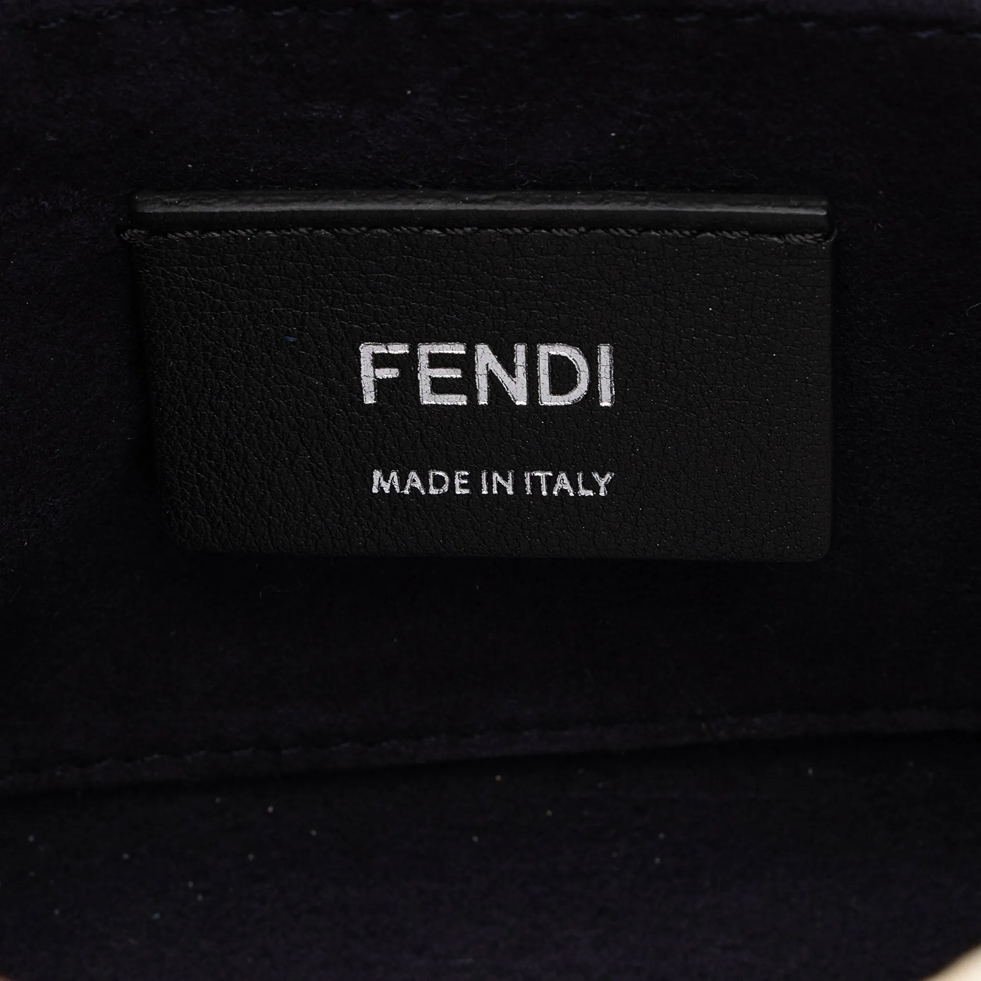 Fendi Calfskin Striped Canvas Kan I Small Shoulder Bag (SHF-yQIdt1)