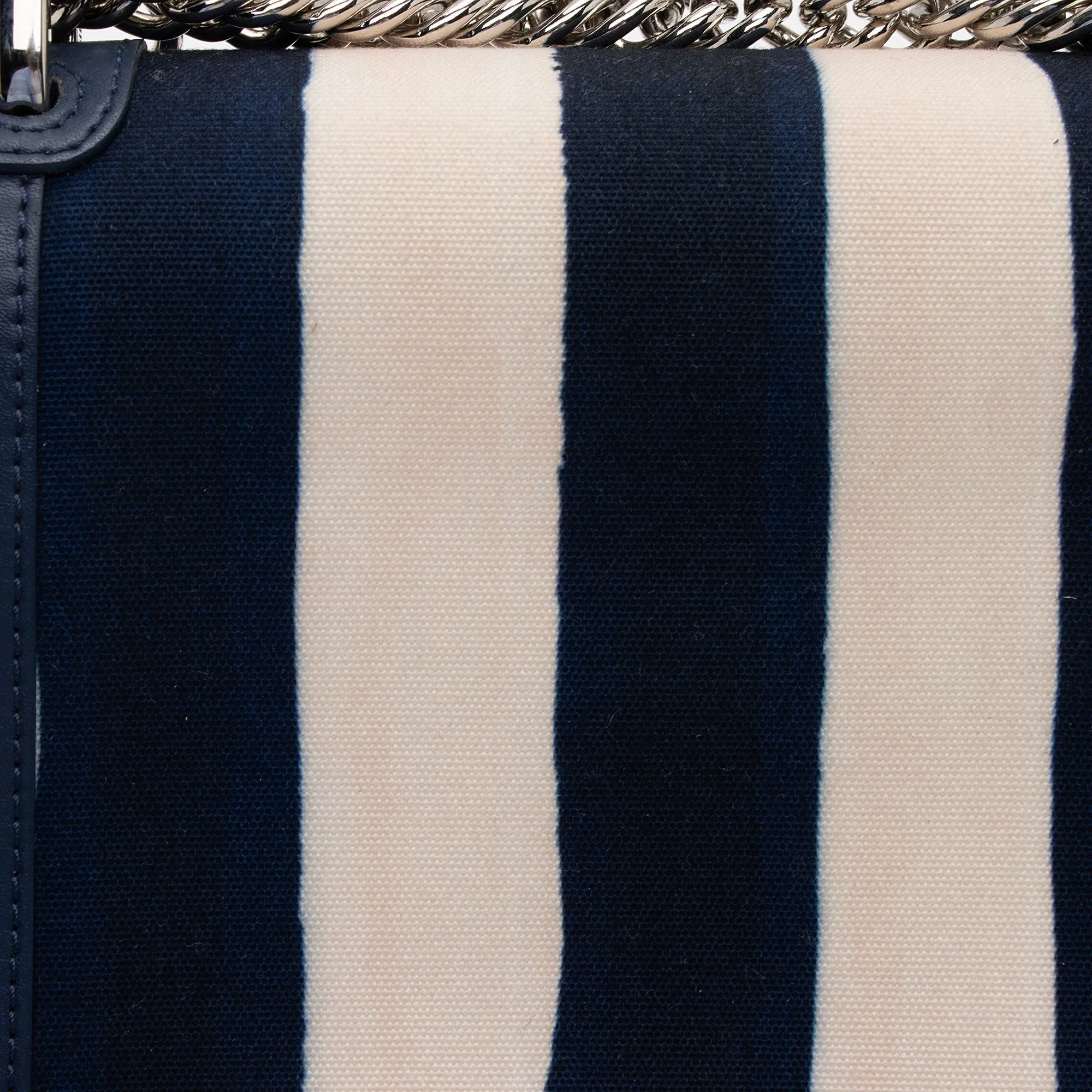 Fendi Calfskin Striped Canvas Kan I Small Shoulder Bag (SHF-yQIdt1)