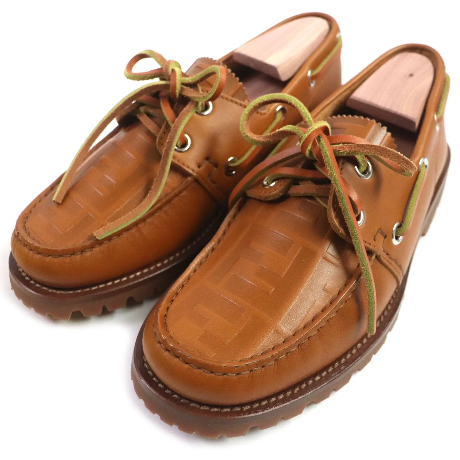 FENDI Deck shoes 7D1407 leather Brown 5