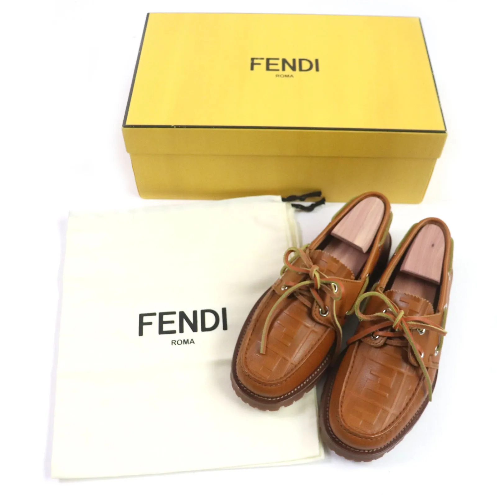 FENDI Deck shoes 7D1407 leather Brown 5