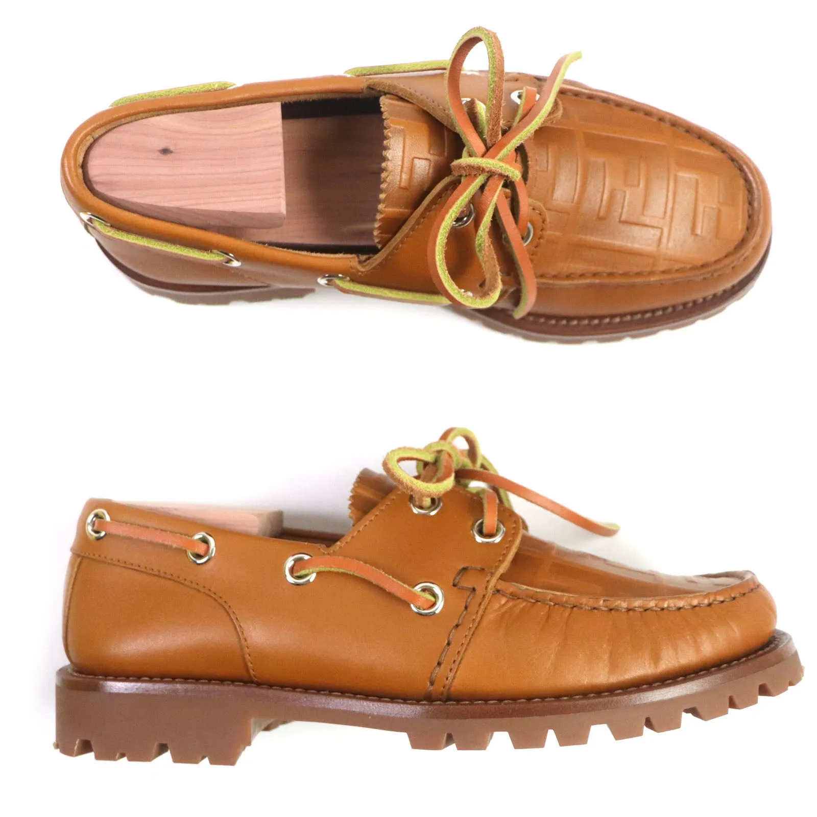 FENDI Deck shoes 7D1407 leather Brown 5