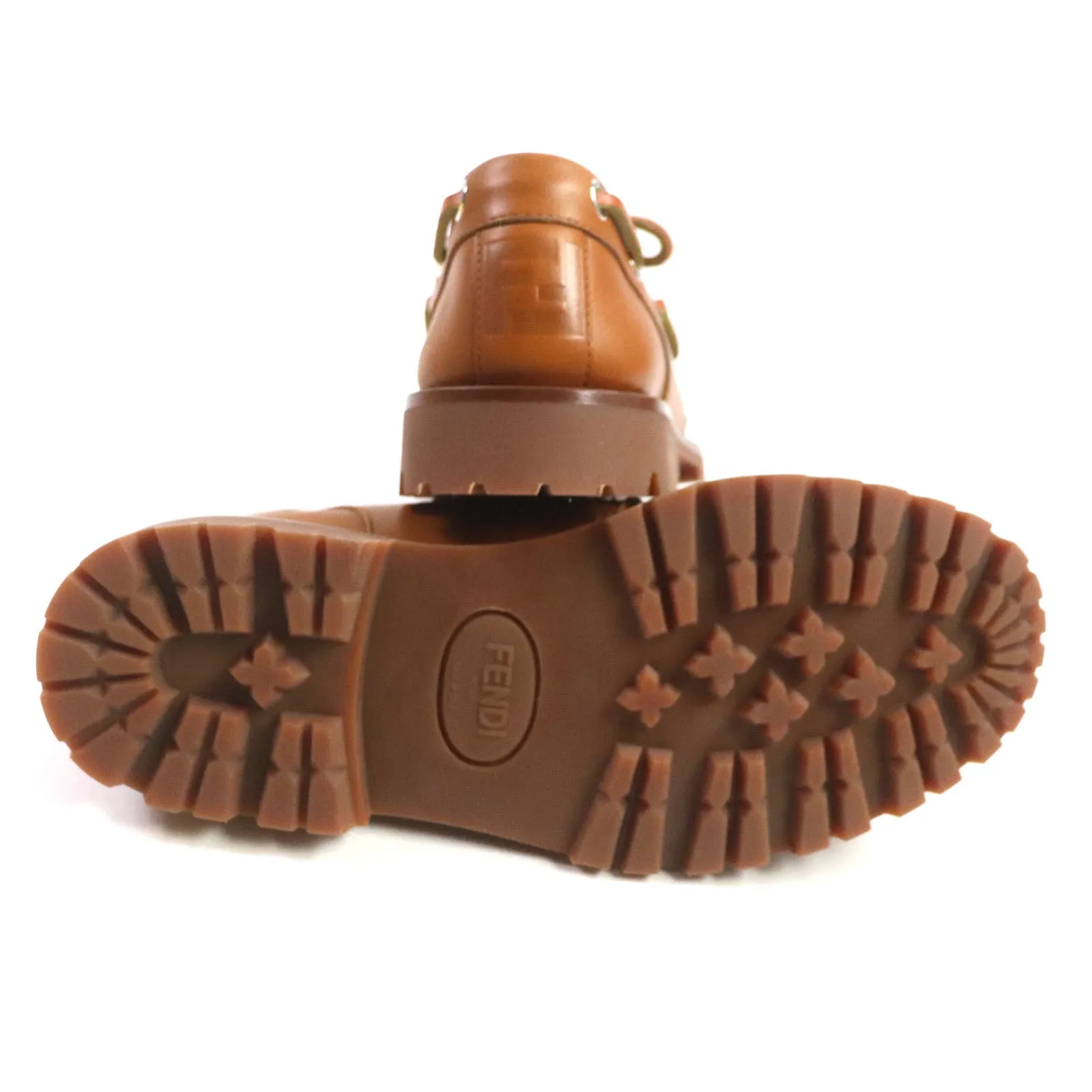FENDI Deck shoes 7D1407 leather Brown 5