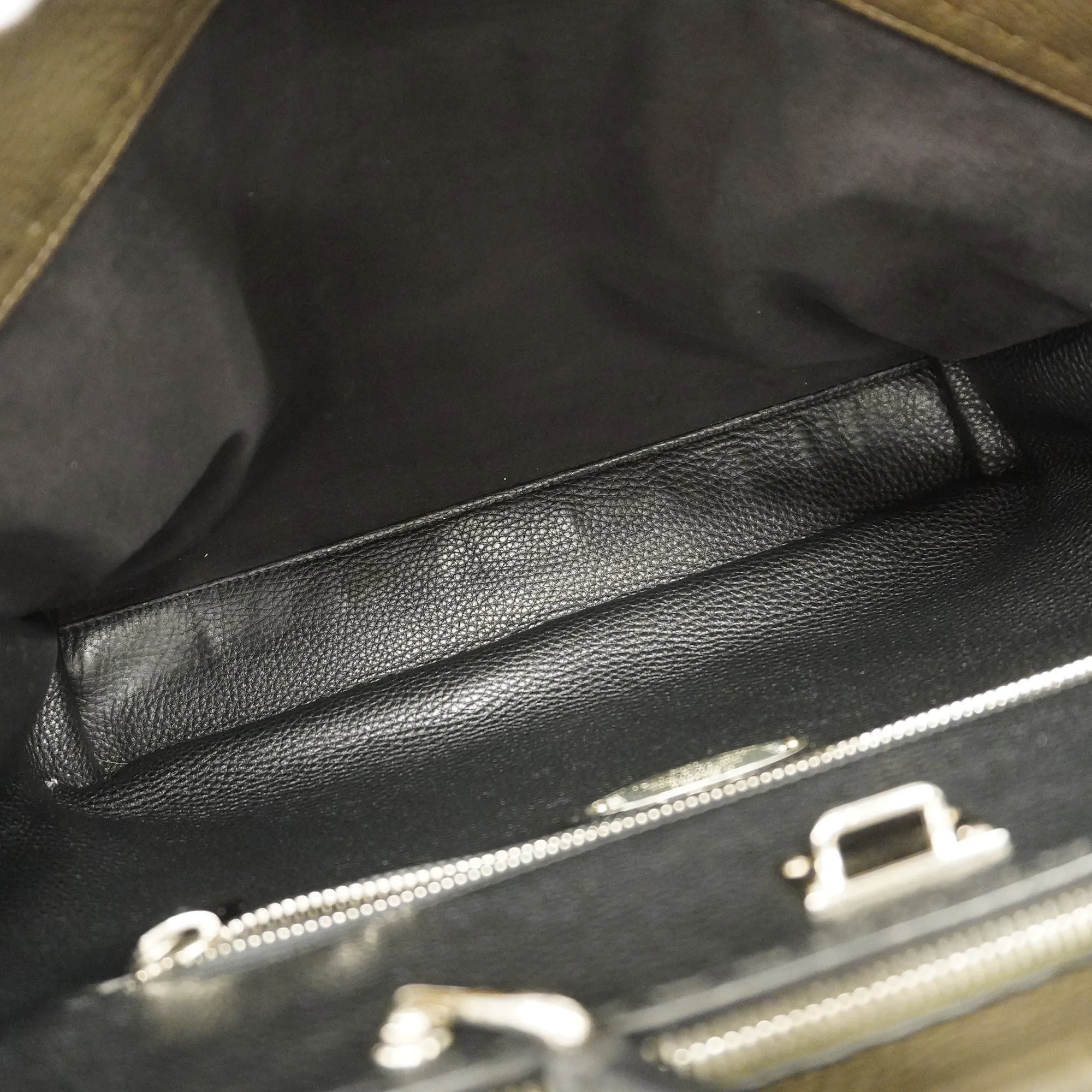FENDI  Selleria Peak Curve Men's Leather Handbag,Shoulder Bag Brown