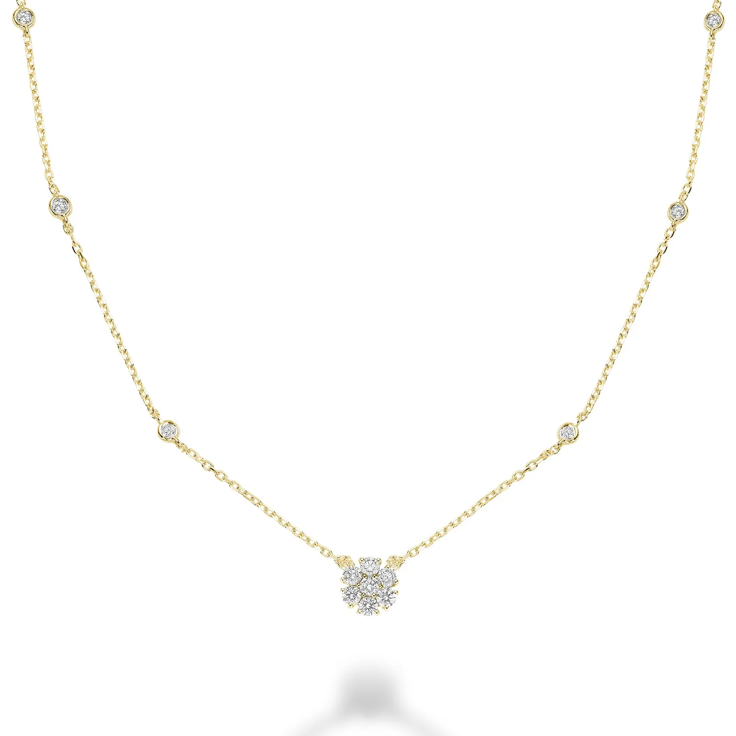Flower Pendant Diamonds by the Yard Necklace