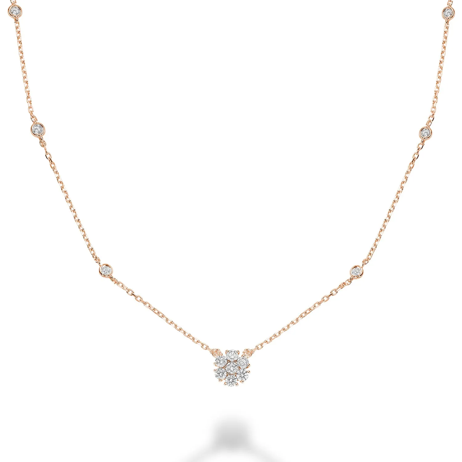 Flower Pendant Diamonds by the Yard Necklace