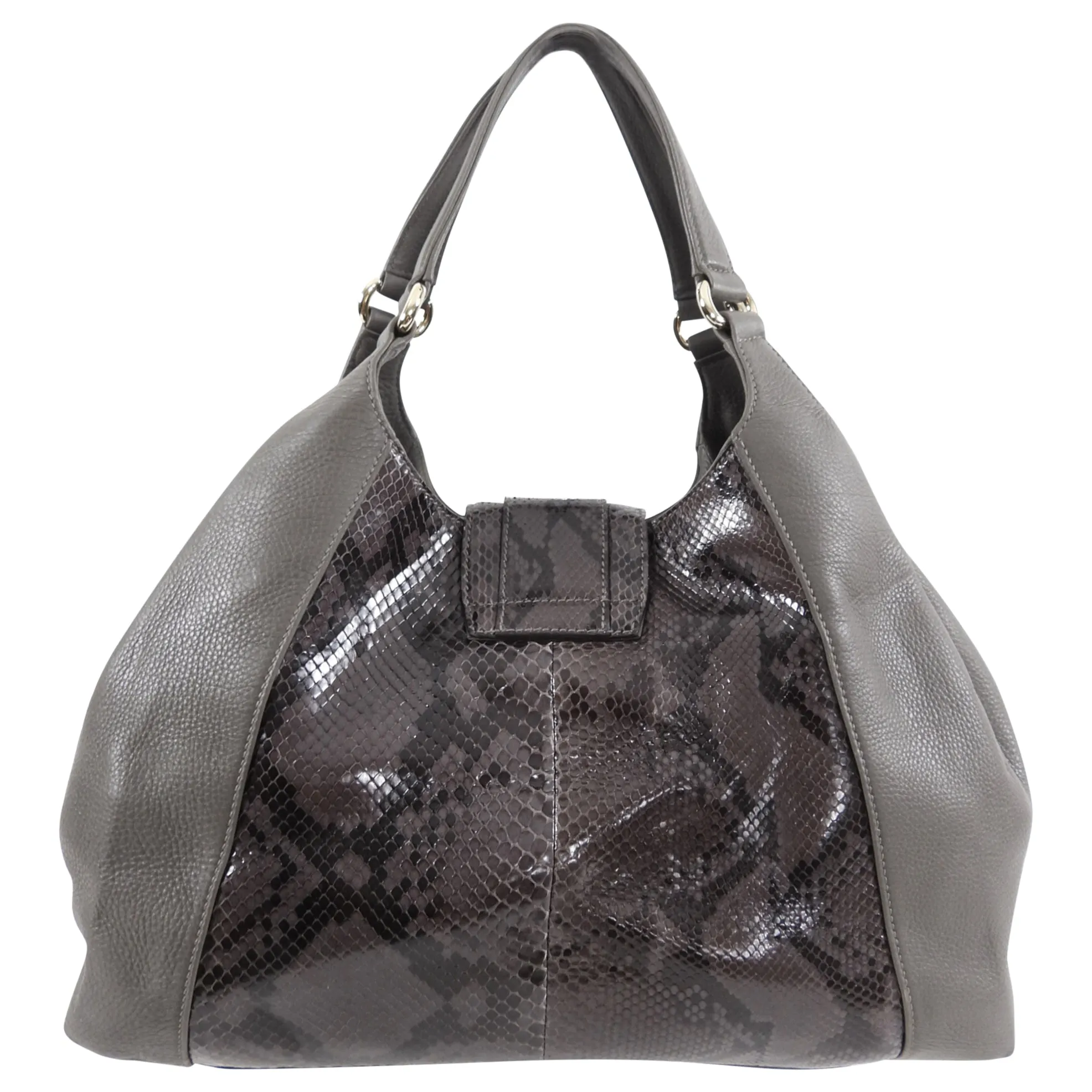 Gucci Grey Greenwich Python Hobo Bag