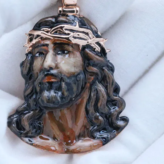 Jesus Portrait Enamel Pendants