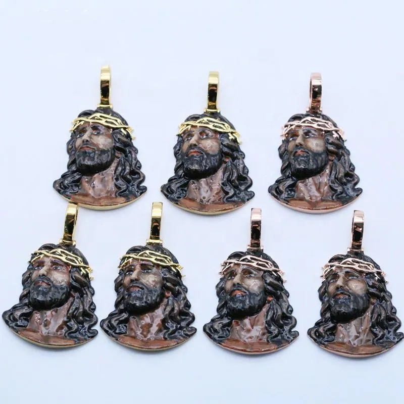 Jesus Portrait Enamel Pendants