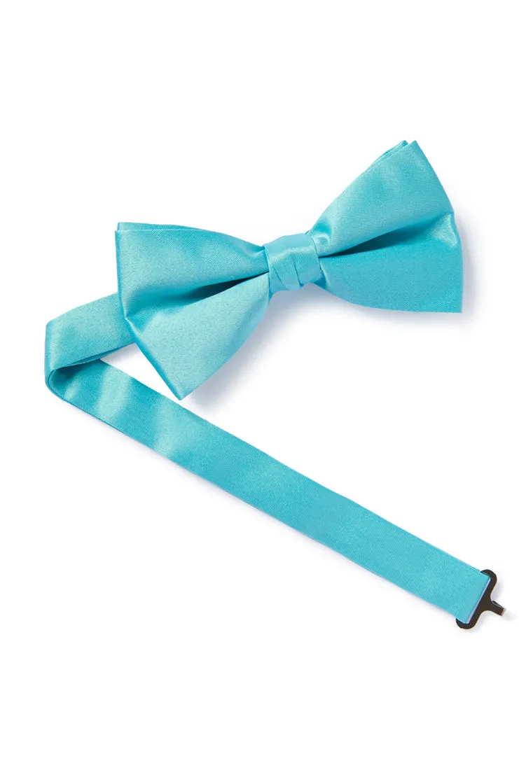 Light Turquoise Satin Bow Tie