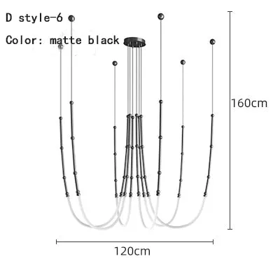 Nordic Ltalian Designer Living Room Lobby Lamps Simple Modern Bedroom Hotel Restaurant Lighting Linear Creative Chandelier