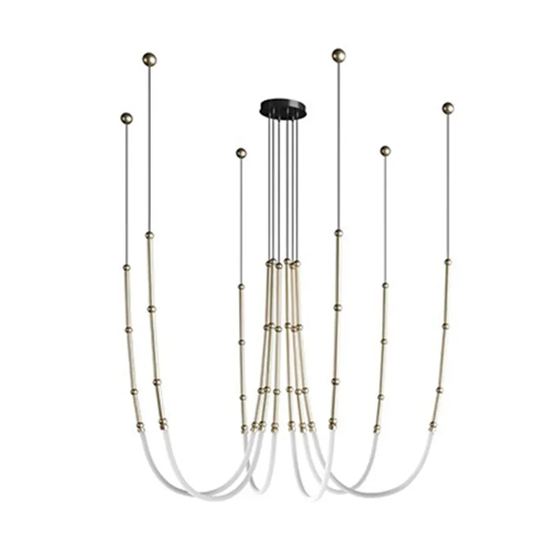 Nordic Ltalian Designer Living Room Lobby Lamps Simple Modern Bedroom Hotel Restaurant Lighting Linear Creative Chandelier