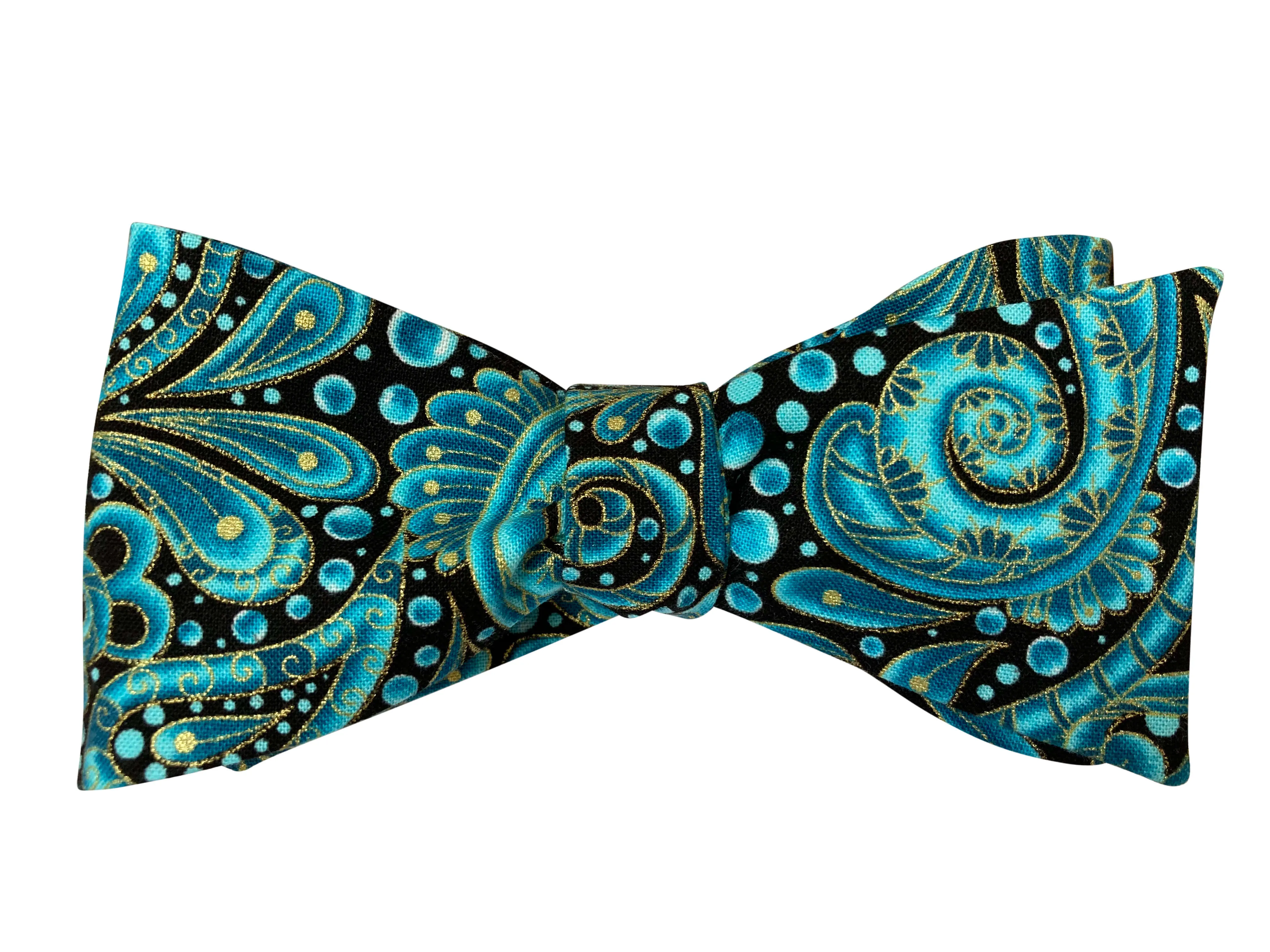 Tiffany Blue Paisley Bubbles Bow Tie